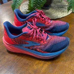 Brooks Vibrant Red and Navy Athletic Shoes